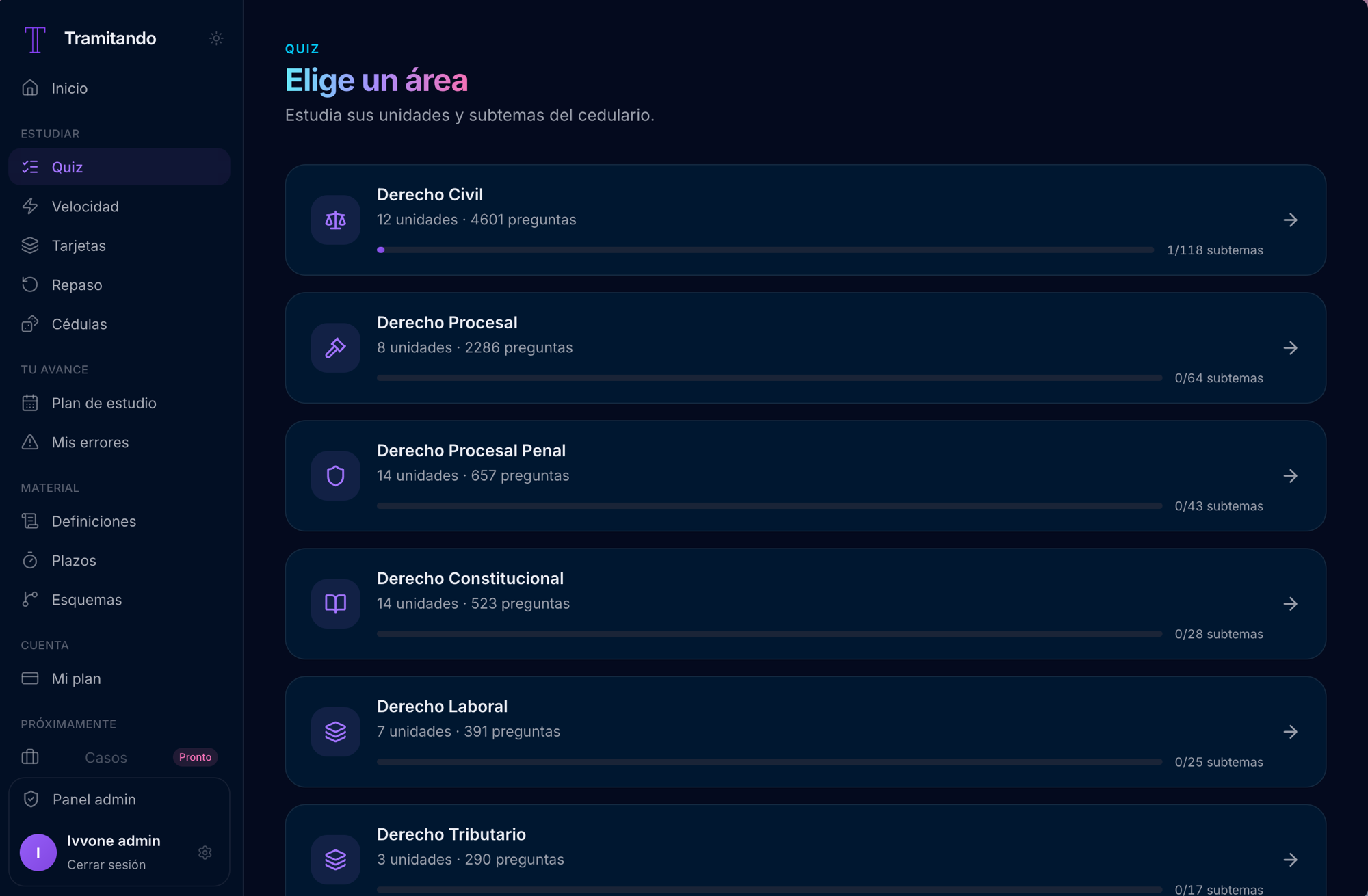 Quiz por ramo, cada pregunta explicada